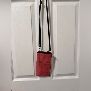 Red Crossbody Bag with Black Strap